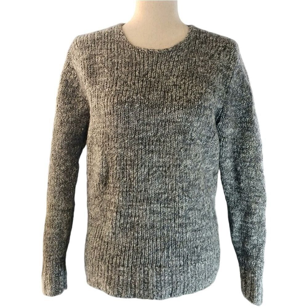 TOMMY BAHAMA Wool Sweater Fisherman Winter Heathered Gray Size L